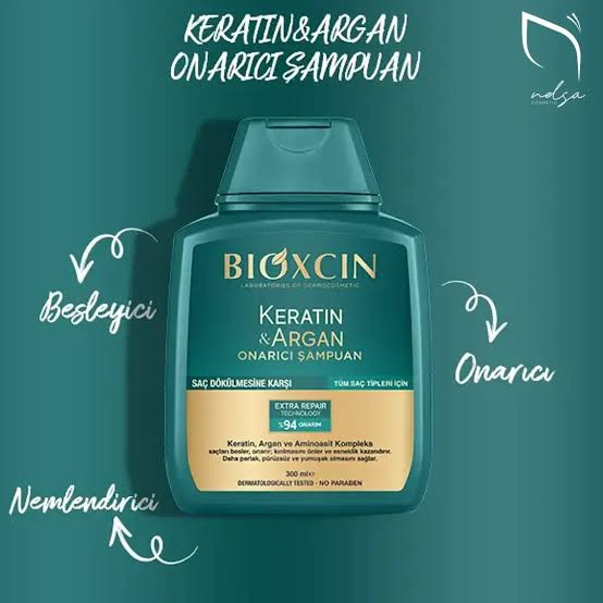 شامپو BIOXCIN مدل keratin &argan مخصوص ریزش مو و مناسب برای مو و پوست سر حساس