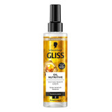اسپری موی دوفاز GLISS مدل OIL NUTRITIVE جهت درخشندگی و استحکام مو حاوی امگا ۹ و روغن مارولا